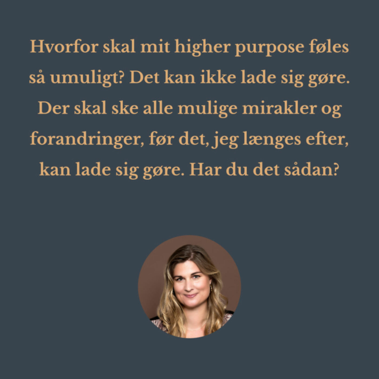 Hvorfor skal mit higher purpose føles så umuligt?